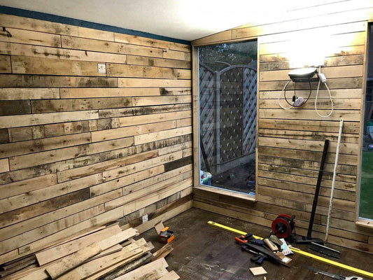 Rustic Reclaimed Pallet Planks - Unique Wall Cladding & Flooring - Anpio woods ltd