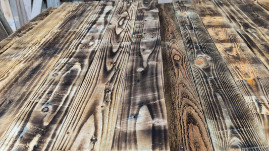 Reclaimed Wood Panels – 1m² Eco-Friendly Scorched Reclaimed Timber Boards