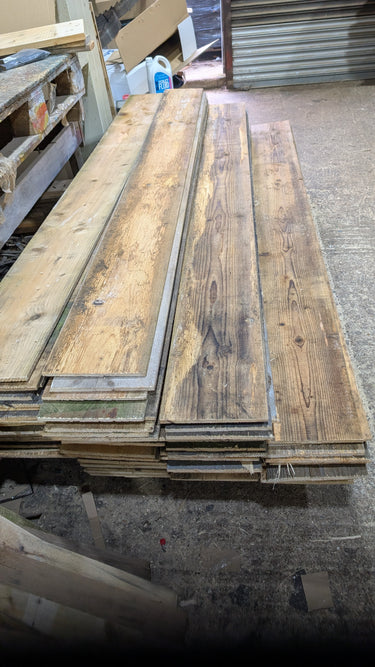 Wide Boards Rustic Cladding -  Extra Long Wooden Planks 5m2 - Not Sanded